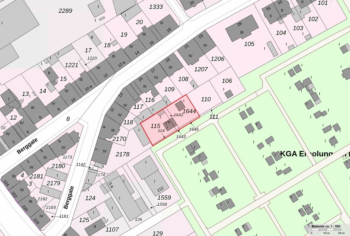 Ruhrgebiet: Ca. 636 m² Grundstücksfläche zwischen Wohnbebauung und Kleingartenanlage